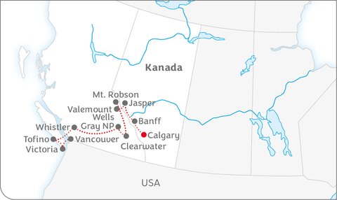 Mietwagenrundreise Aktiv durch Westkanada